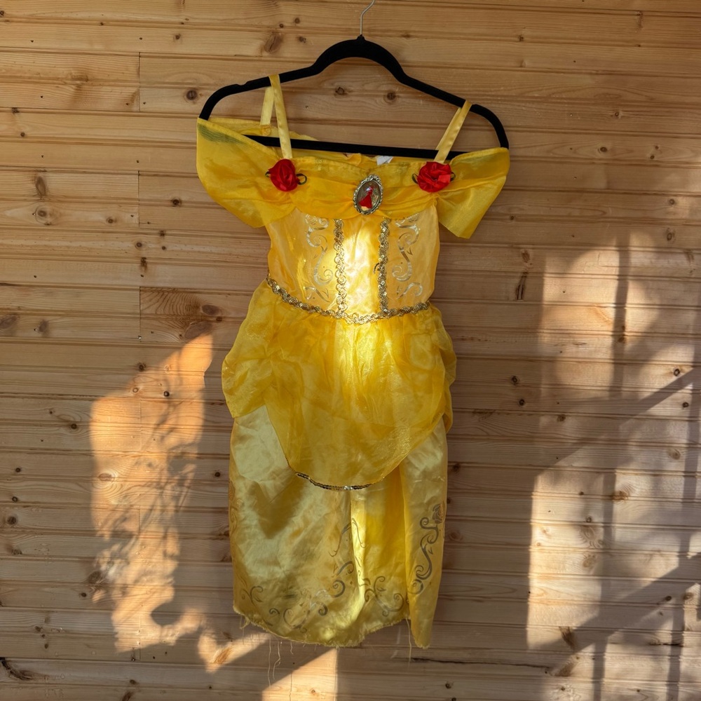 Disney Belle Costume Yellow Kids Size 4-6X Beauty and the Beast Halloween Play